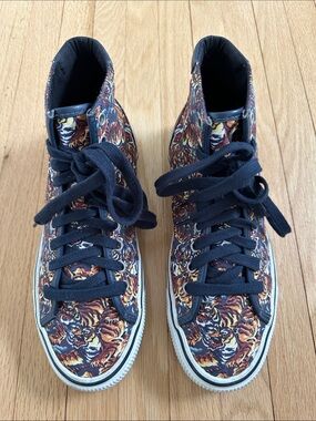 Kenzo Paris high tops navy with tiger print size 39/9